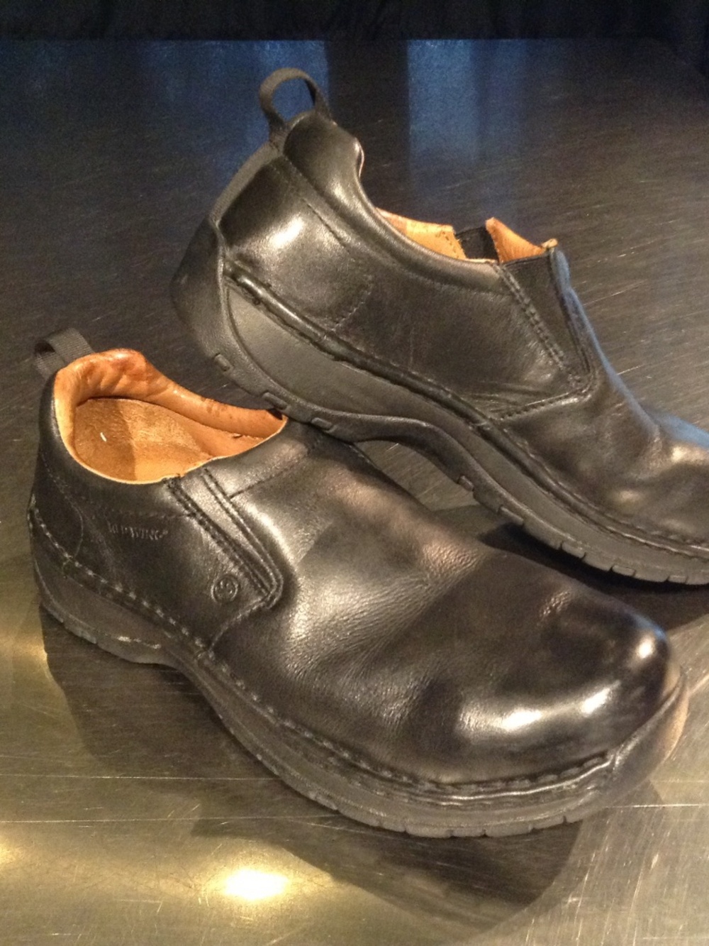 Red Wing 6700 Men's 8.5EE Slip On Black Work Shoes Steel Toe ASTM F2413